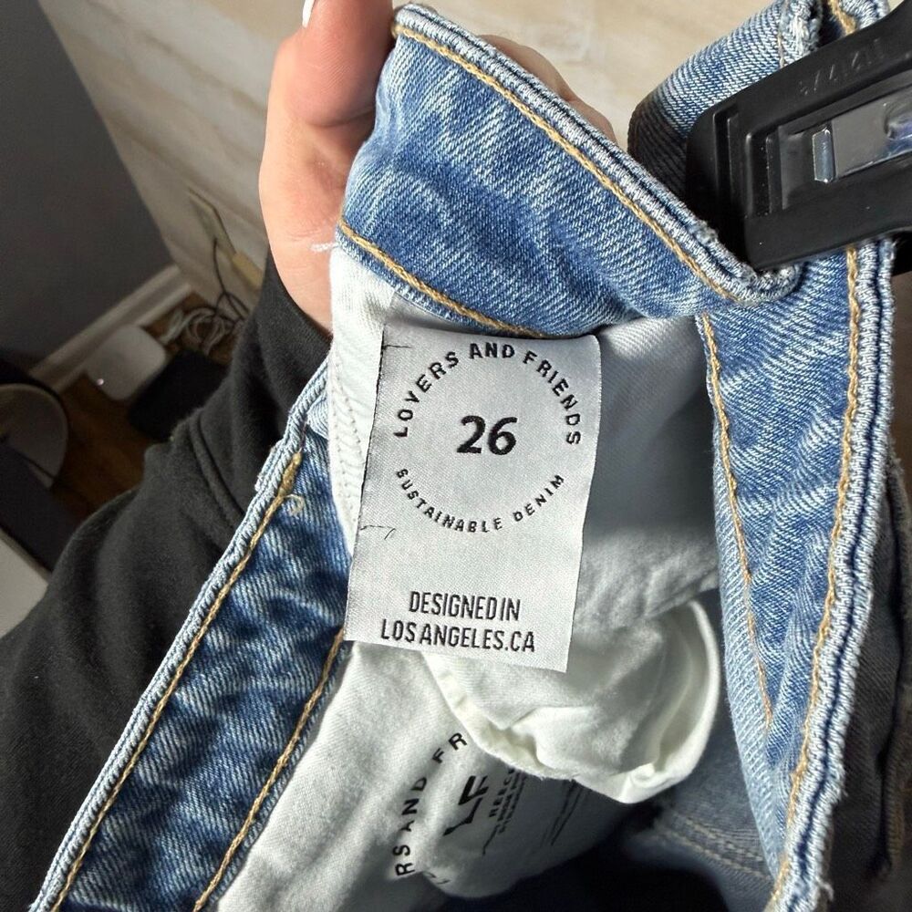 Lovers + Friends Reece High Rise Rigid Slim Straight Jeans Size 26 - Picture 7 of 8